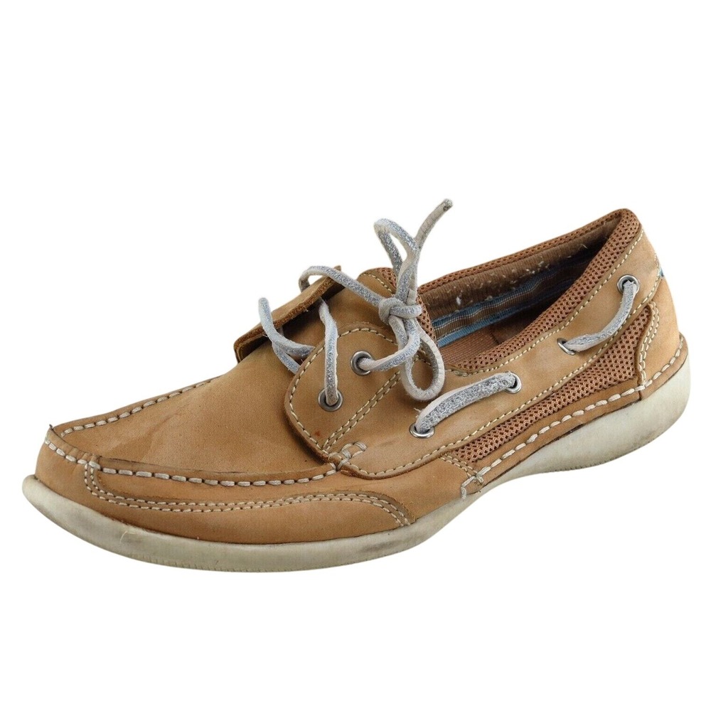 Bass Size 9.5 M Brown Boat Shoe Shoes Leather Womenโ